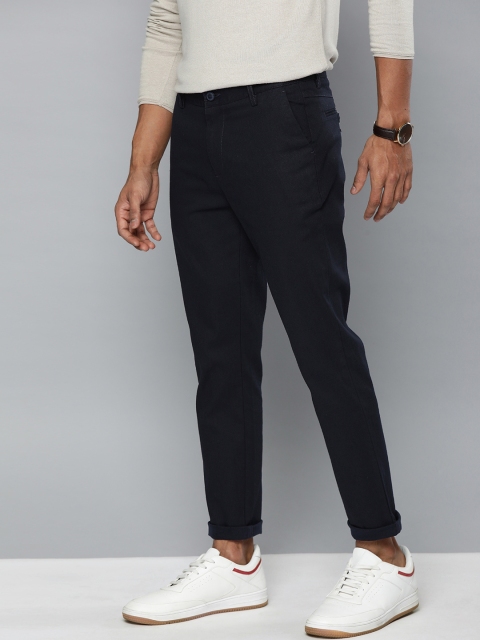 

Mast & Harbour Men Navy Blue Regular Fit Solid Trousers