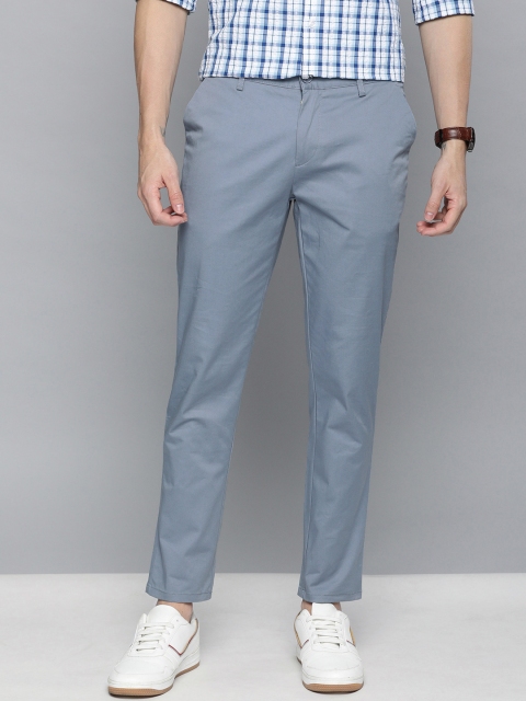 

Mast & Harbour Men Blue Regular Fit Solid Regular Trousers