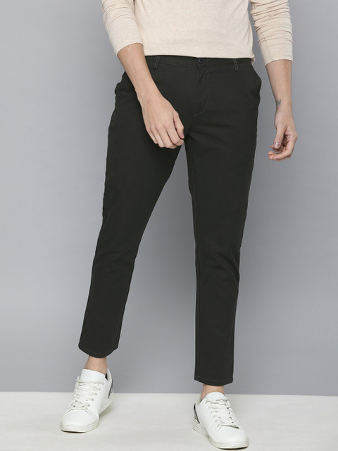 

Mast & Harbour Men Charcoal Grey Regular Fit Solid Chinos