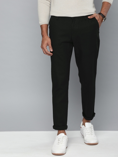 

Mast & Harbour Men Black Regular Fit Solid Trousers