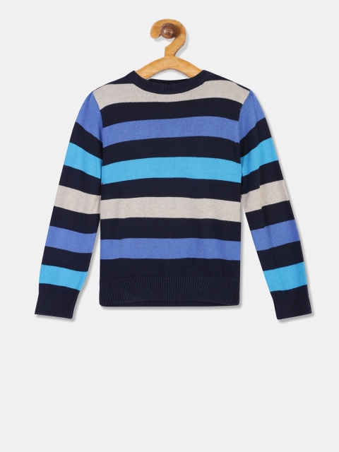 

The Childrens Place Boys Blue & White Striped Pullover