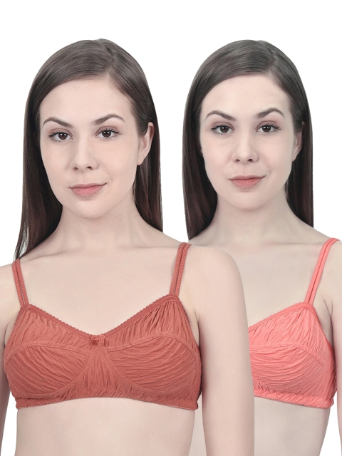 

Innocence Women Pack of 2 Solid Bras 12370276-1-12363198-1, Coral