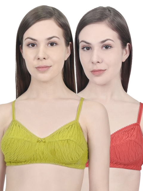 

Innocence Women Pack Of 2 Solid Non-Wired T-Shirt Bras 12373984-1-12363506-1, Orange