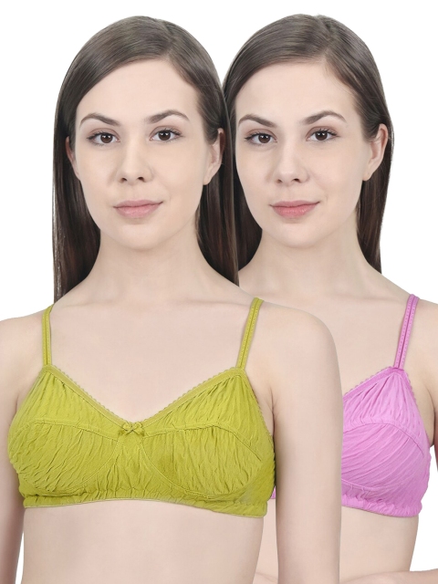 

Innocence Pack Of 2 Solid Bras, Fuchsia