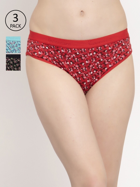 

Innocence Women Pack of 3 Assorted Floral Printed Bikini Briefs, Multi