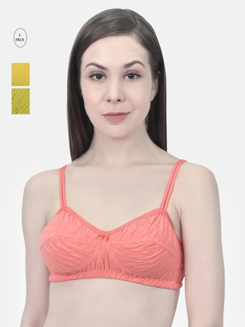 

Innocence Pack Of 3 Solid Non Padded T-shirt Bra 12363198-1-12363210-1-12363506-1, Peach