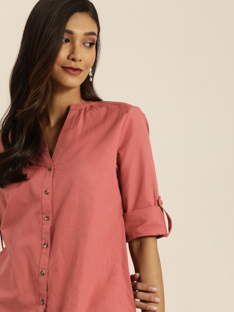 

all about you Women Pink Regular Fit Solid Casual Shirt