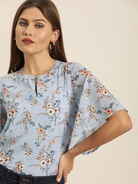 

all about you Women Blue Printed Top