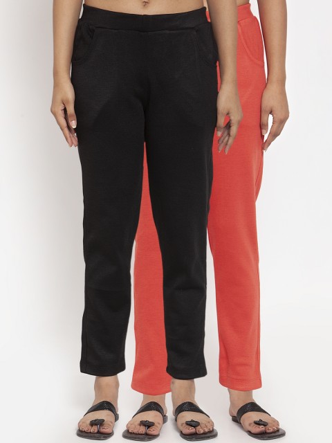 

TAG 7 Women Pack of 2 Solid Leggings, Peach
