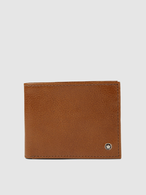 

Louis Philippe Men Tan Brown Solid Leather Two Fold Wallet