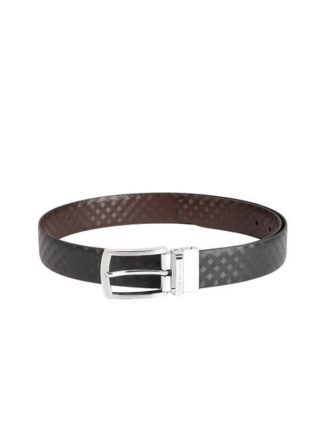 

Louis Philippe Men Black & Brown Textured Reversible Leather Belt