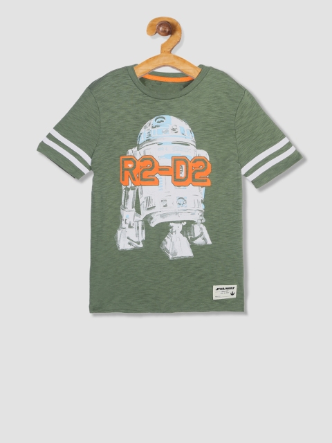 

GAP Boys Green Printed Round Neck T-shirt