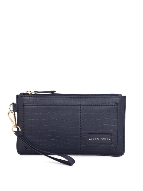 

Allen Solly Navy Blue Croc Textured Clutch