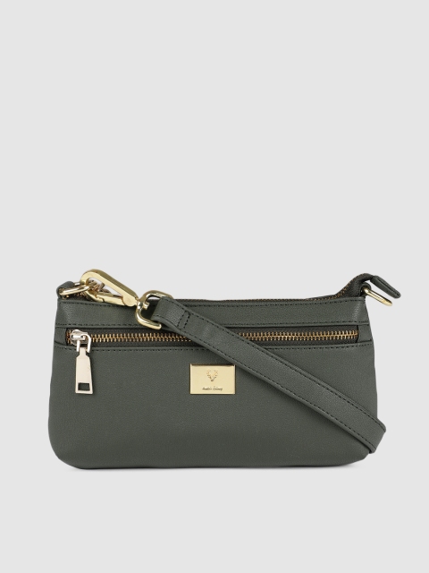 

Allen Solly Olive Green Solid Sling Bag