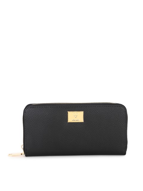 

Allen Solly Women Black Textured Zip Around Wallet