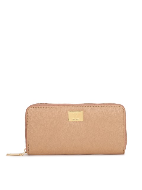 

Allen Solly Women Beige Solid Zip Around Wallet