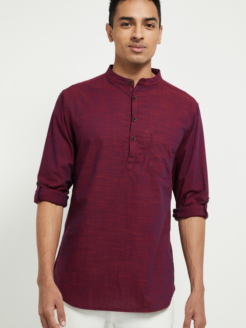 

max Men Maroon Woven Design Straight Kurta