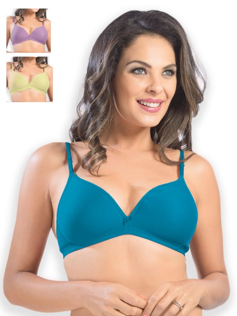 

Sonari Pack of 3 Medium-Coverage Plunge Bras, Blue