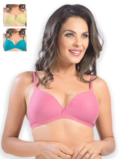 

Sonari Pack of 3 Medium-Coverage Plunge Bras, Pink