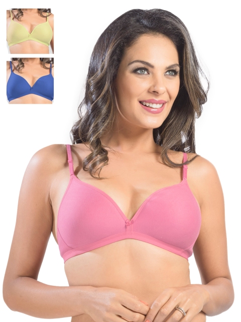 

Sonari Pack of 3 Medium-Coverage Plunge Bras, Pink