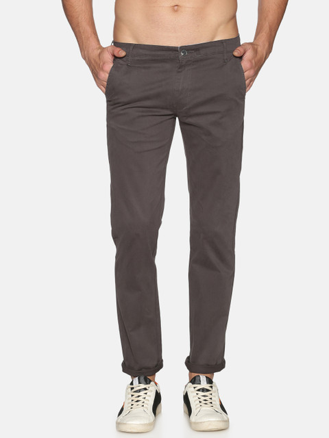 

Chennis Men Brown Slim Fit Solid Pure Cotton Regular Trousers