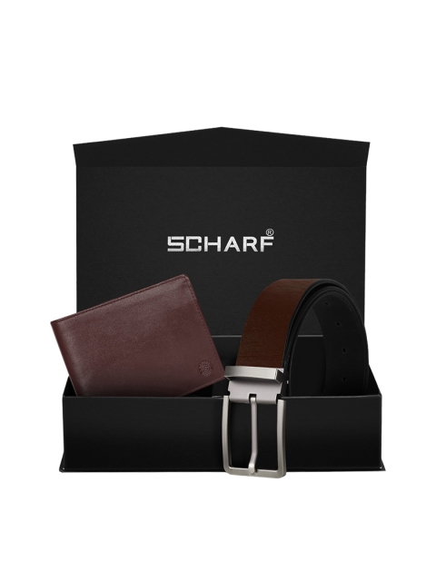 

SCHARF Men Brown Genuine Leather Belt & Wallet Accessory Gift Set