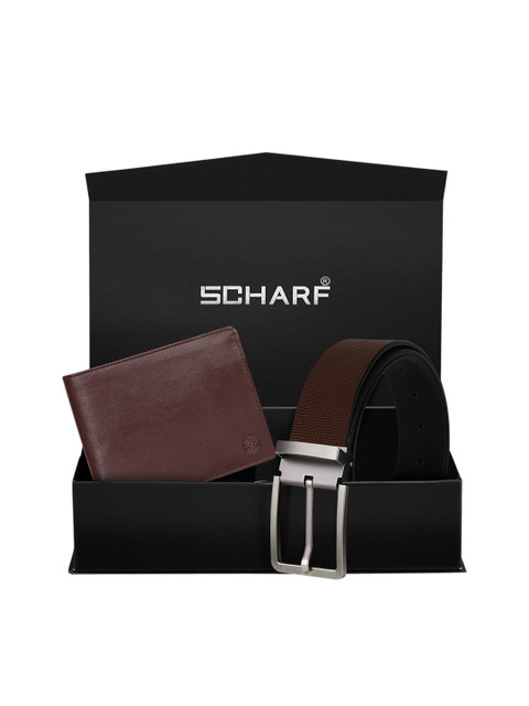 

SCHARF Men Brown Genuine Leather Accessory Gift Set