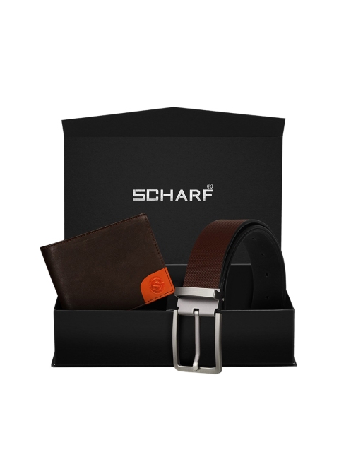 

SCHARF Men Brown Genuine Leather Belt & Wallet Accessory Gift Set