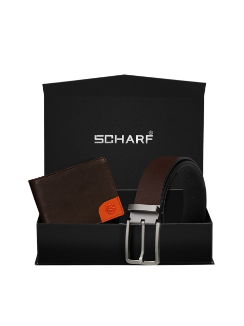 

SCHARF Men Brown RFID Protected Genuine Leather Accessory Gift Set