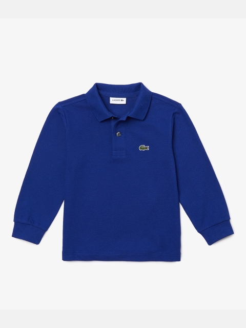 

Lacoste Boys Blue Solid Polo Collar T-shirt