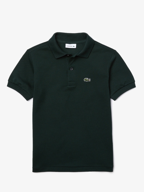 

Lacoste Boys Green Solid Cotton Polo Collar T-shirt