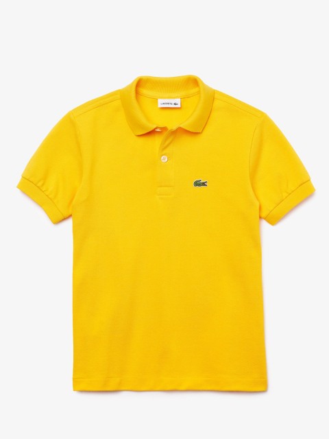 

Lacoste Boys Yellow Solid Polo Collar T-shirt