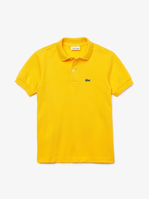 

Lacoste Boys Yellow Solid Polo Collar T-shirt