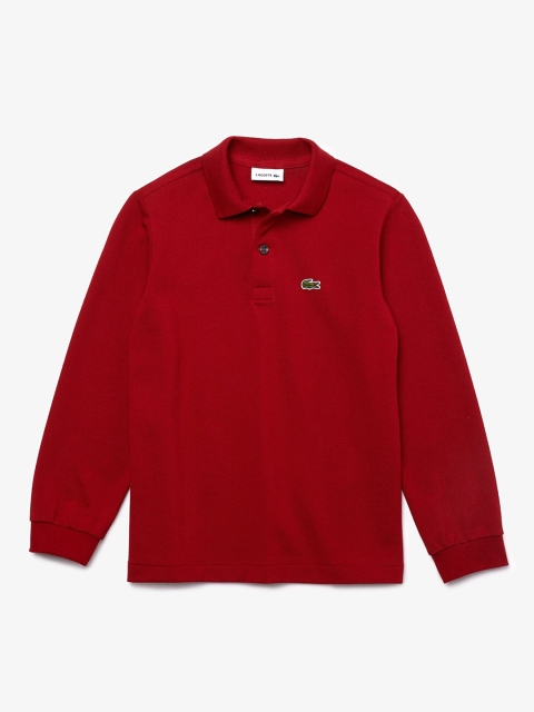 

Lacoste Boys Red Solid Polo Collar T-shirt