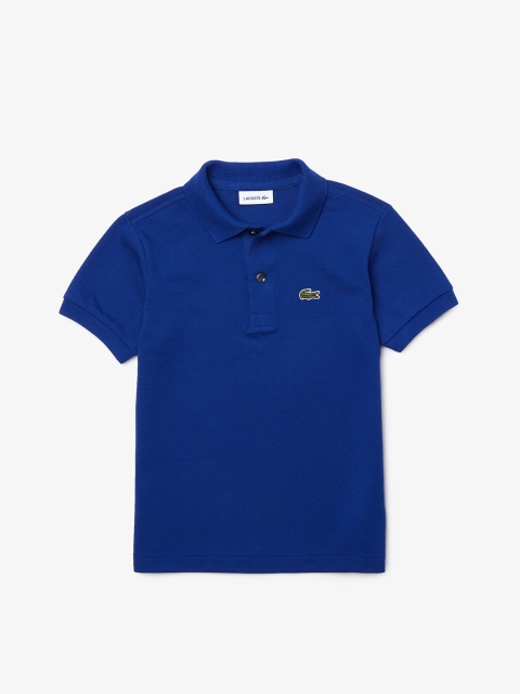 

Lacoste Boys Blue Solid Polo Collar T-shirt