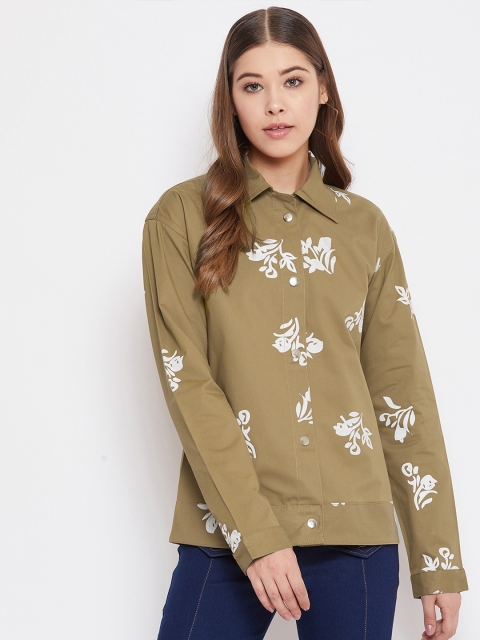 

Rider Republic Women Brown & White Floral Printed Tailored Jacket
