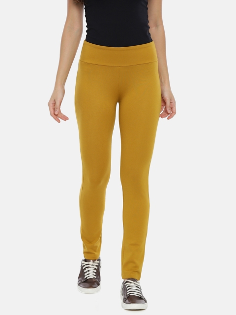 

GOLDSTROMS Women Mustard Slim Fit Solid Regular Trousers