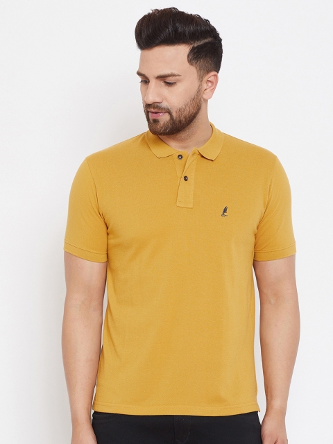 

HARBORNBAY Men Mustard Solid Polo Collar T-shirt