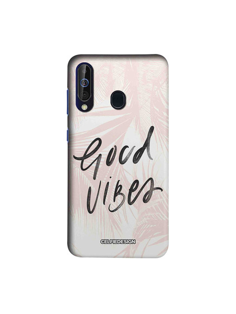 

CelfieDesign White & Pink Good Vibes Printed Sustainable Samsung Galaxy M40 Back Case