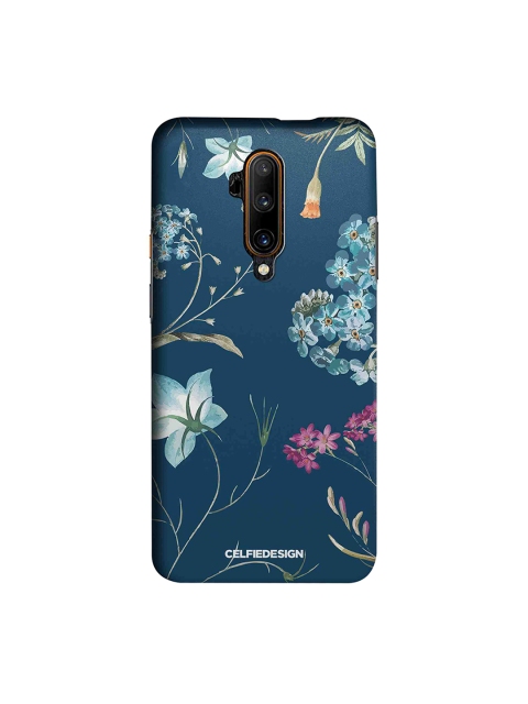

CelfieDesign Teal-Blue & Pink Floral Printed OnePlus 7T Pro Back Cover