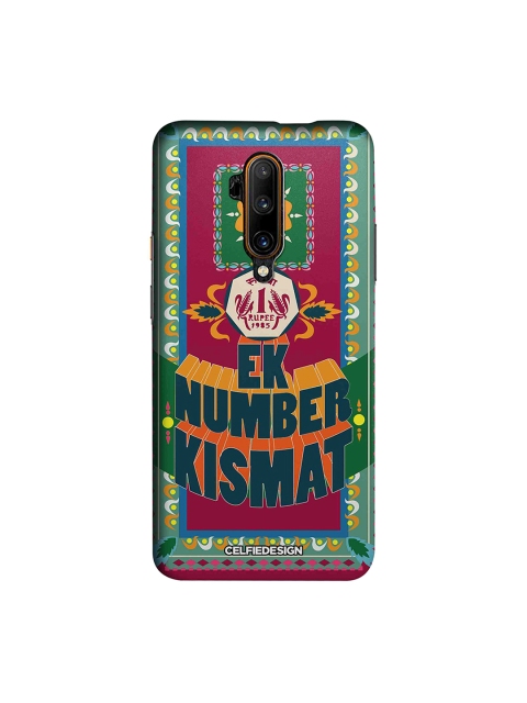 

CelfieDesign Green & Pink Ek Number Kismat Printed OnePlus 7T Pro Back Case