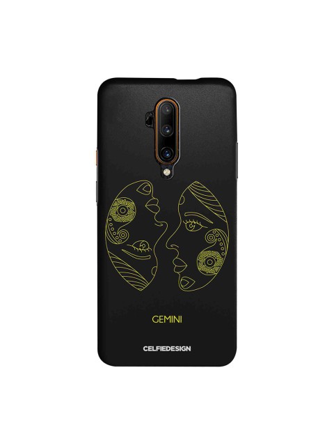 

CelfieDesign Black & Gold-Coloured Gemini Zodiac Printed OnePlus 7T Pro Back Cover