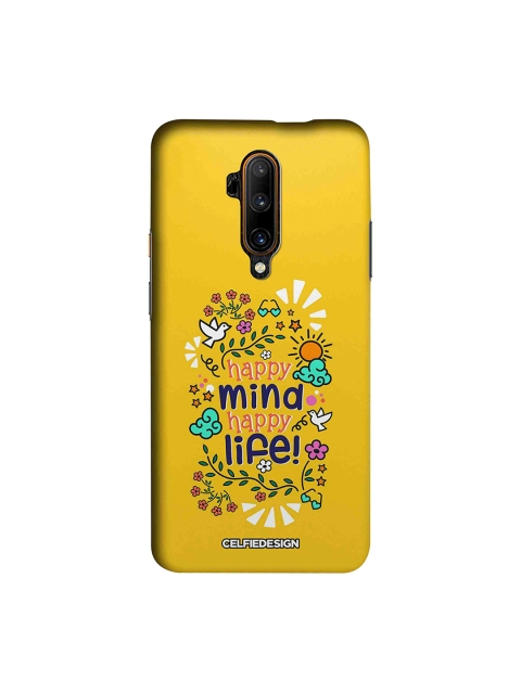 

CelfieDesign Yellow & Blue Happy Mind Happy Life Printed OnePlus 7T Pro Back Cover