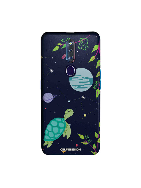 

CelfieDesign Navy-Blue & Green Space Turtle Oppo F11 Pro Sustainable Back Cover