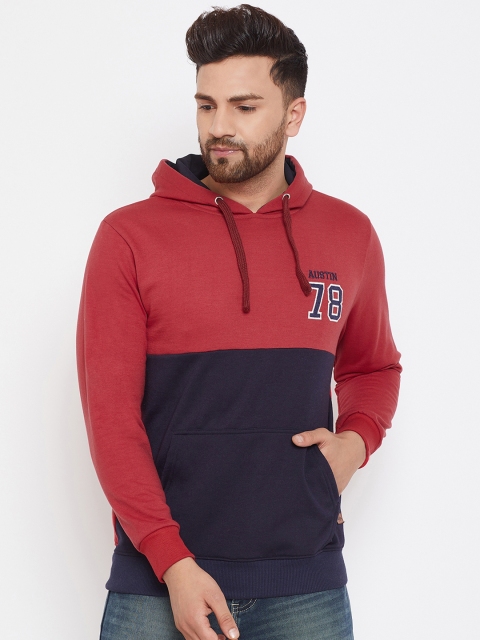 

Austin wood Men Red Colourblocked Sweatshirt