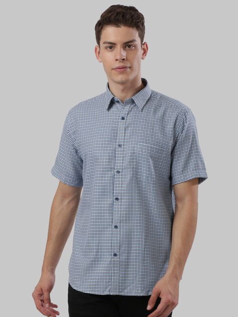 

Next Look Men Blue Regular Fit Checked Casual Shirt