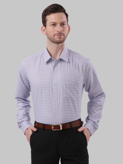 

Next Look Men Blue & Pink Regular Fit Checked Formal Shirt