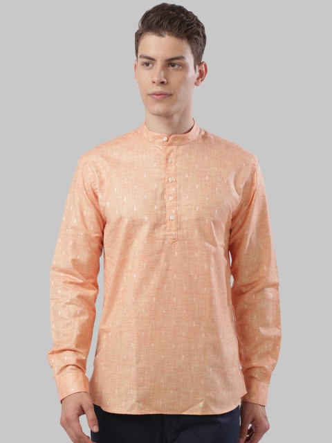 

Next Look Men Orange & White Slim Fit Self Design Casual Shirt
