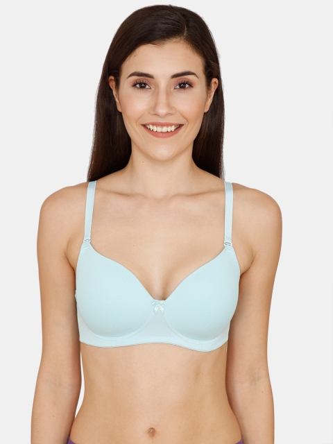 

Zivame Blue Solid Non-Wired Lightly Padded T-shirt Bra ZI1137CORENBLUE