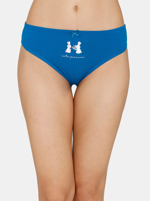 

Zivame Women Blue Printed Bikini Briefs ZI2519FASH0BLUE